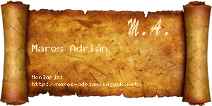 Maros Adrián névjegykártya