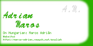 adrian maros business card